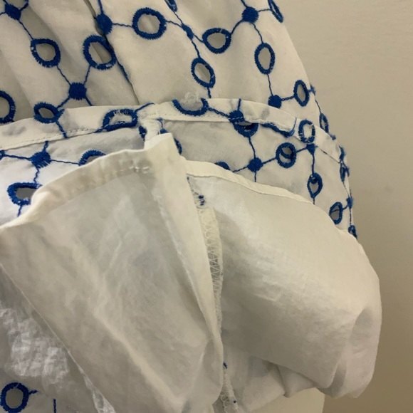 Alexis for Target Dress White & Blue Eyelet Tulip Sleeve Mini XL - Picture 6 of 10